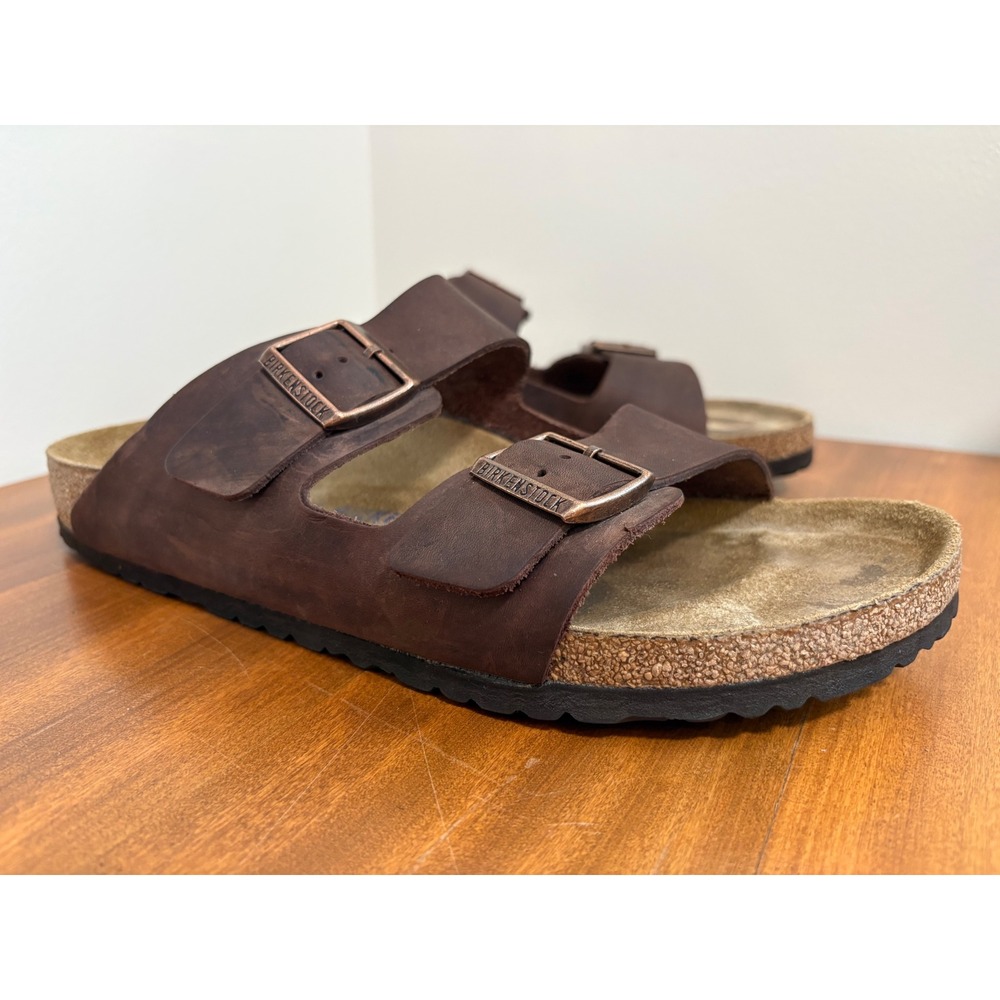 Birkenstock Arizona Habana Brown Oiled Leather Sandals Mens 45 L14 M12 Regular
